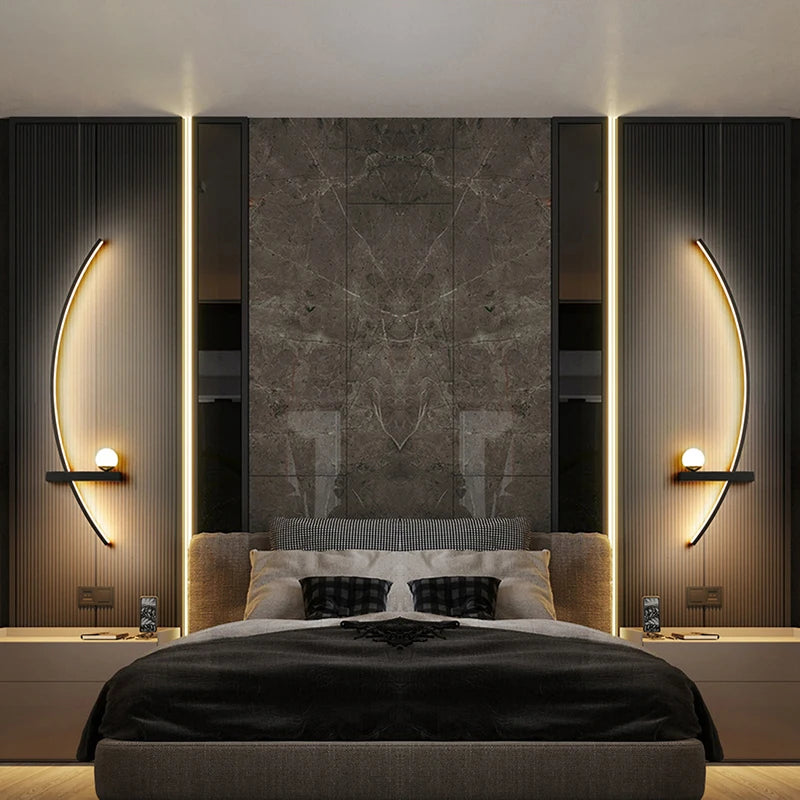 LED Wall Lamp 55/105CM Smart Remote Control Left Right Lighting Wall Sconces Bedroom Bedside Living Room Home Led Lights Lustre