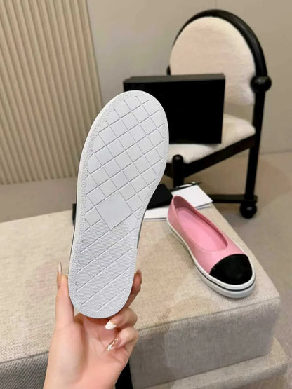Luxury Brand Commuter Shoes Women's Slip-on Versatile Casual Shoes Casual Shoes Lambskin Material Stylish Casual Flat Shoes