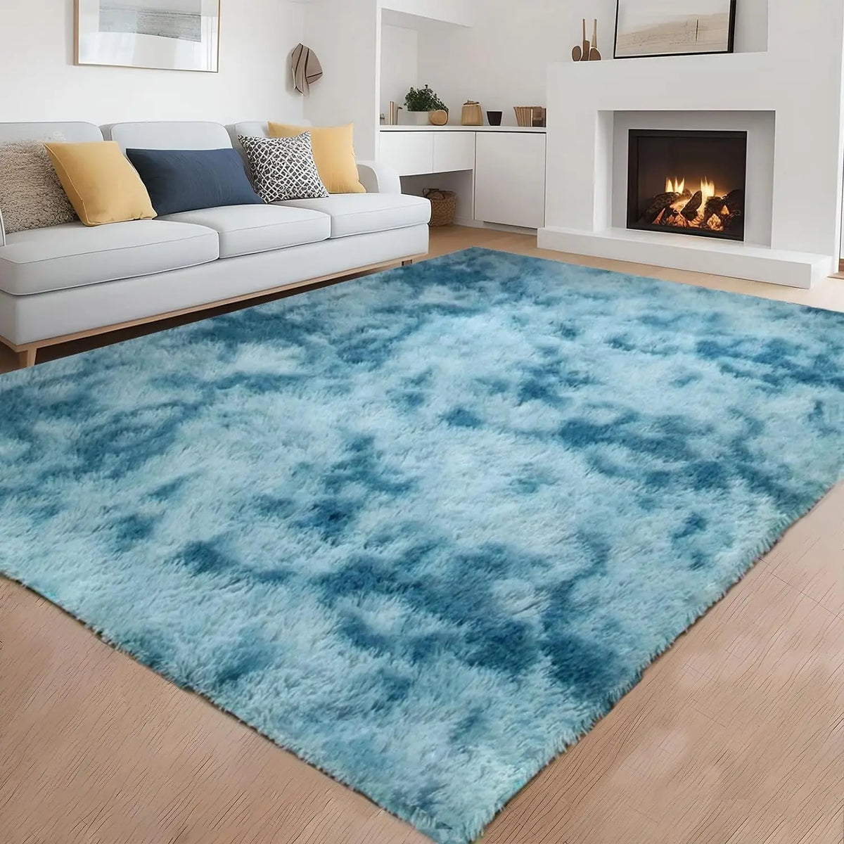 Tie-dye Soft Runner Rugs for Bedroom Living Room Plush Fluffy Mat Shag Furry Area Carpet Anti-Slip for Girls Room Home Decorat