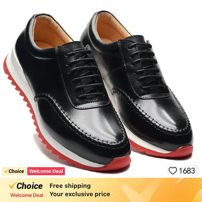 British Genuine Leather Men's Shoes Crocodile Pattern Comfortable Lace-Up Casual Sneakers for Autumn New 2026 Outdoor