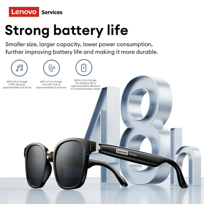 Lenovo GS106 Smart Wireless Glasses Bluetooth 6.0 Photochromic Lenses Sunglasses Hands-Free Music Calls Outdoor Sports Headphone