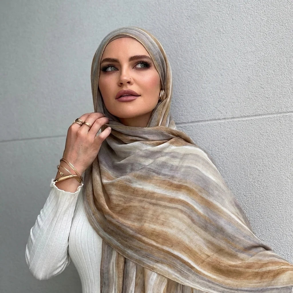 Women Big Size Plain Solid Cotton Rayon Crease Hijab Scarf Lady High Quality Wraps and Shawls Musulman Headband Islamic Turban
