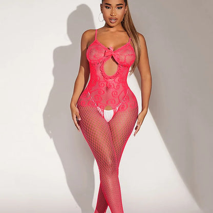 Porn Sexy Crothless Bodystockings Woman Mesh Lingerie Sexy   Fishnet Jumpsuit Erotic Cosplay Costume Sex Set Stripper Clothes