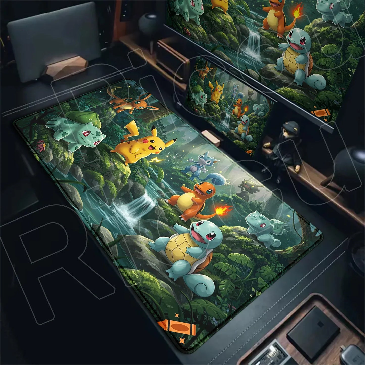 P-pokemon Bulbasaur Mouse Mats Rubber Mousepad Large Anime Gaming Accessories Pad Kawaii Carpet Cabinet Keyboard Office Deskmat
