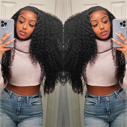 Geeta Curly Drawstring Wigs 13x6 Kinky Curly Lace Front Wig 13x4 Human Hair Lace Frontal Wigs Human hair for Women 4x4 5x5 Wig