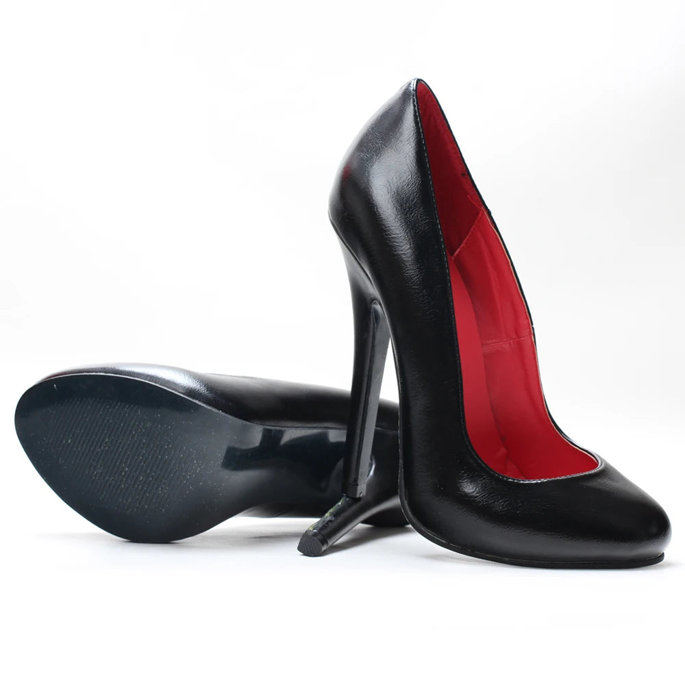 5.5Inch Stiletto Ultra High Unisex oldhollywood Vintagefashion Round Toe Pump Plus Size Shoes
