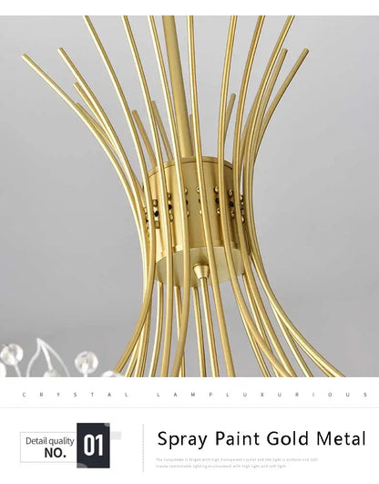Ceiling Led Chandelier Modern Crystal Lamp Lustre Living Room Hanging Light Fixtures Kitchen Bedroom Home Decoration Black