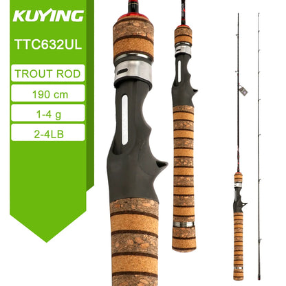 KUYING TETON Spinning Casting Rod For Fishing Lure Rods BFS Pole Carbon 0.8-8g 1-8lb FUJI Parts Baitcaster