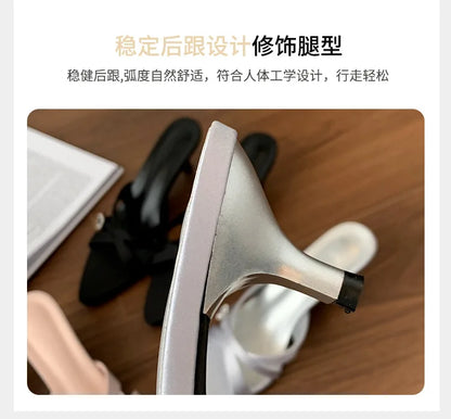 Sexy High Heels Slippers Pointed Toe Heels Shoes for Woman Sandals Luxury Dress Slides Elegant Pumps Party Mujer Flip Flops