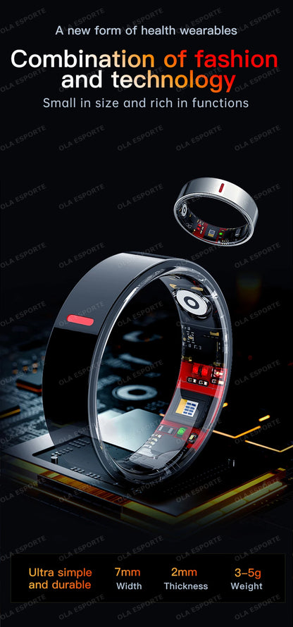 2026 Outdoor Sports Smart Ring 5ATM+IP68 Waterproof Rings Heart Rate Blood Pressure/Oxygen Sleep Health Monitoring Smartring Men