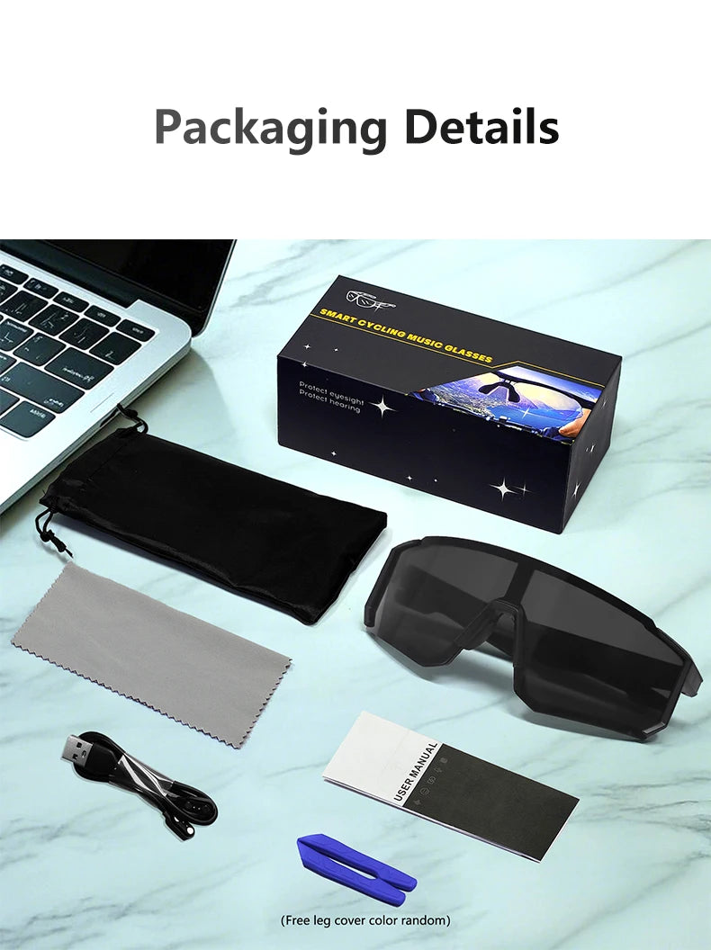 Smart Glasses Cycling Sport 100+ Online Language AI Automatic Dialogue Translation Bluetooth Glasses With Speaker UV Protection