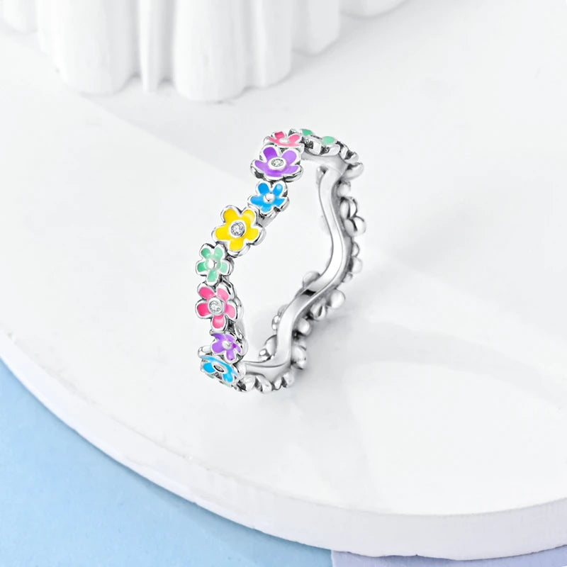LAZA 925 Sterling Silver Colorful Rings Sparking Zirconium Bowknot Moon Sun Original Ring For Women Anniversary Wedding Gifts