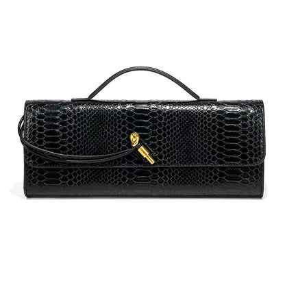 PU Leather Fashion Luxury Top-Handle Bag For Women Evening Handbag Long Purse Crocodile Pattern Crossbody Shoulder Bags