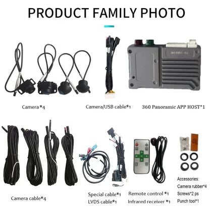 For Ford Lincoln Sync2/3/4 Focus Mondeo F150F550MKCMKZMKX 360 Camera 1080P Around View Driving  Recorder Syst DVR Carplay
