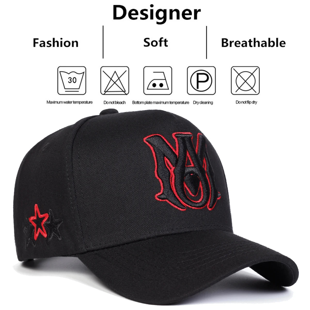 Unisex MA Letter Embroidery Baseball Caps Spring Autumn Outdoor Adjustable Casual Hats Sunscreen Hat Sports Cap