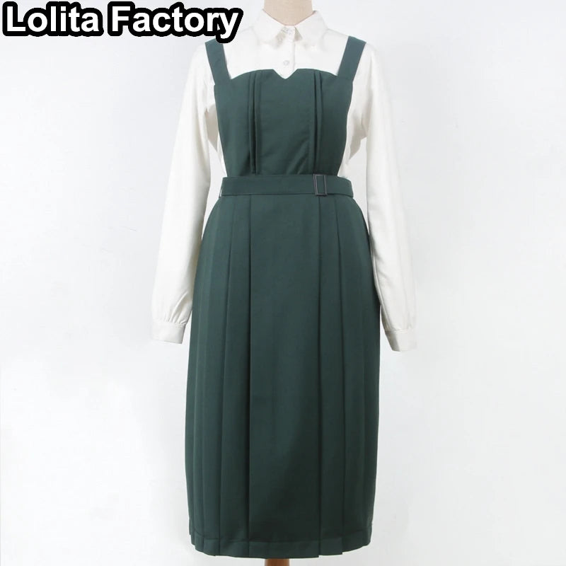 Japanese Women JK Green Blazer Suit skirt coat Harajuku High School Uniform for Students Girl Outwear College Style blazers Suit