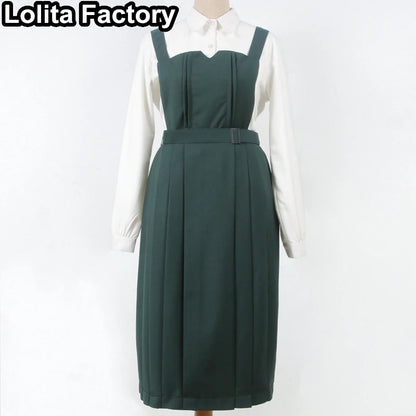 Japanese Women JK Green Blazer Suit skirt coat Harajuku High School Uniform for Students Girl Outwear College Style blazers Suit
