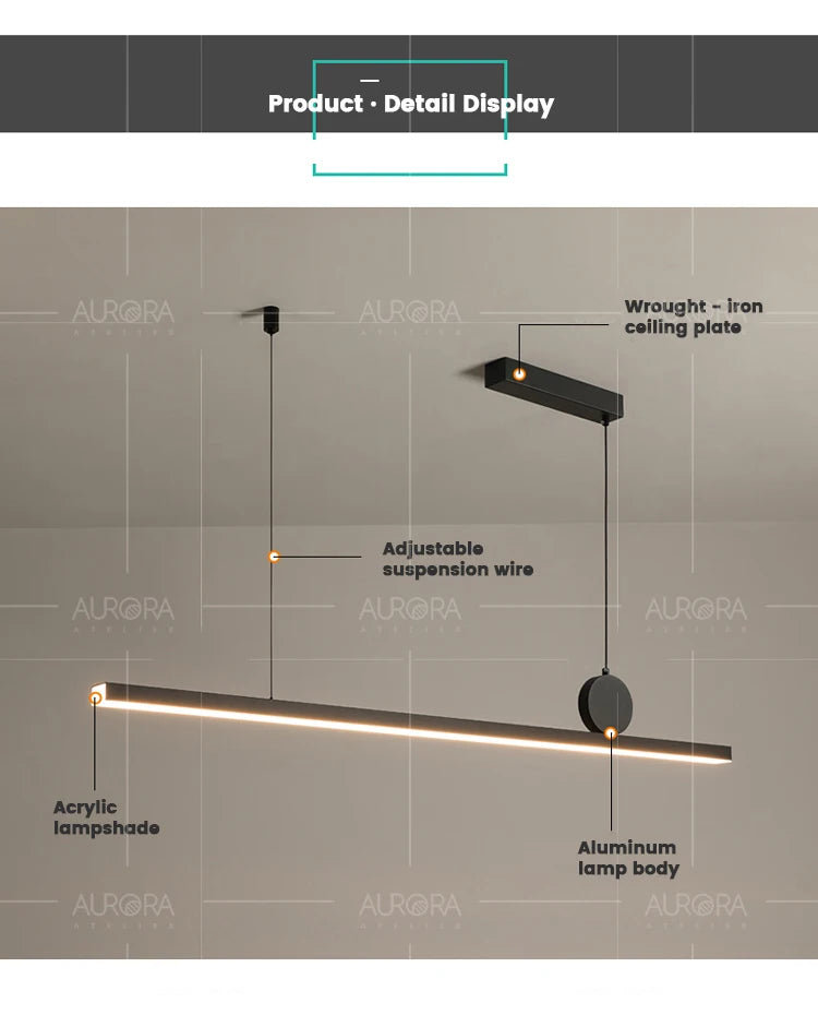 Pendant Lights Modern Simple Dining Room Lights For Kitchen Long Chandelier Living Room Pendant Lamp Home Decoration Lighting