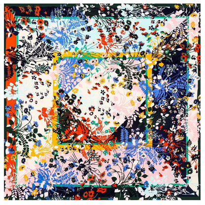 130CM Silk Scarf Women Horse Head Print Stoles Square Scarves Wraps Large Bandana Kerchief Hijabs Female Silk Foulards Sjaal