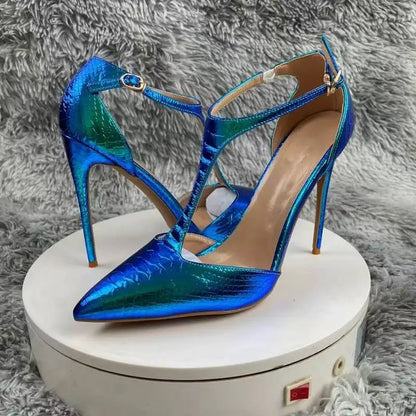 Purple Sandals With Heels For Woman Luxury Party Elegant Dress Shoes Summer Pointy Toe Sexy Sandals Lady 8CM 10CM 12CM Stilettos