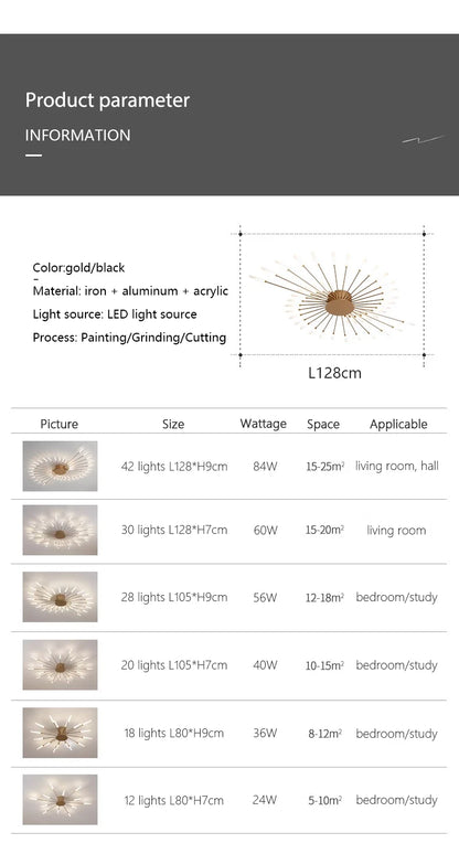 Modern Firework s Led Ceiling Lamp Creativity Living Dining Room Ceiling Chandelier Home Lighting Bedroom Light Luster Luminaire
