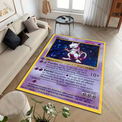 1PC Pokémon Card Charizard Squirtle Print Carpet for Living Room Bedroom Kid's Room Home Decor Area Rug Sofa Cloakroom Mat