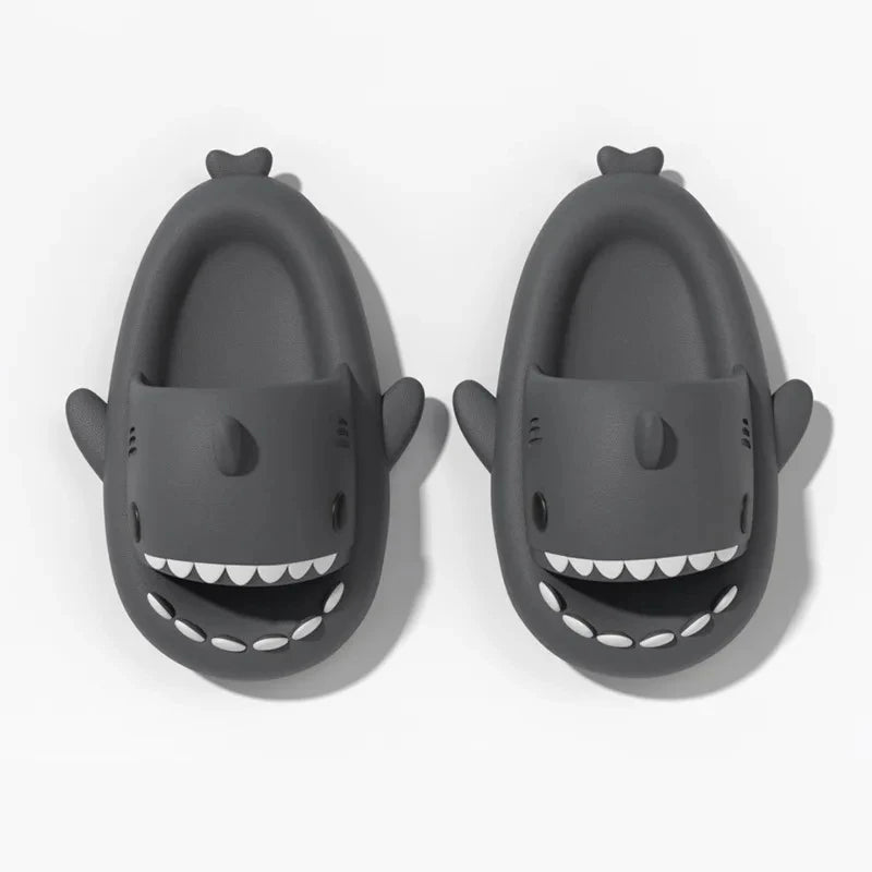 2024 Men EVA Shark Sandals Women Outdoor Beach Thick Soled Slippers Adult Non-slip Summer Slides Couple Cute Solid Color Shoes