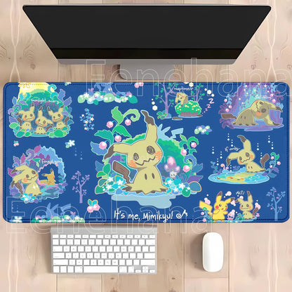 Gaming Pokemon Mimikyu Anime Kawaii PC Mouse Pad Keyboard Overlock Larger Mousepad PC Offices Non-slip Base HD Printing Desk Mat