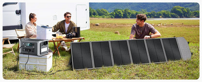 CTOLITY XP2000 Power Station 2400W 2048Wh 640000mAh & 2PCS SP200-E 200W Foldable Solar Panel, LiFePO4 Outdoor Emergency Supply