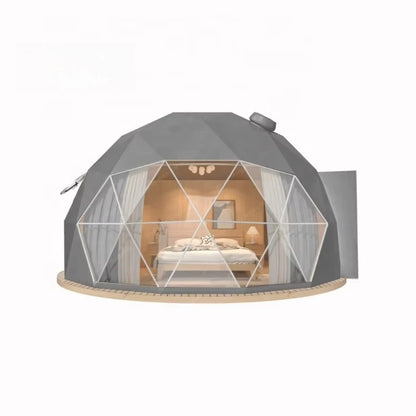 Luxury Geodesic Dome Tent Kit, PVC Canvas Steel Frame Igloo House, Outdoor Glamping Hotel Tent for Resort Garden