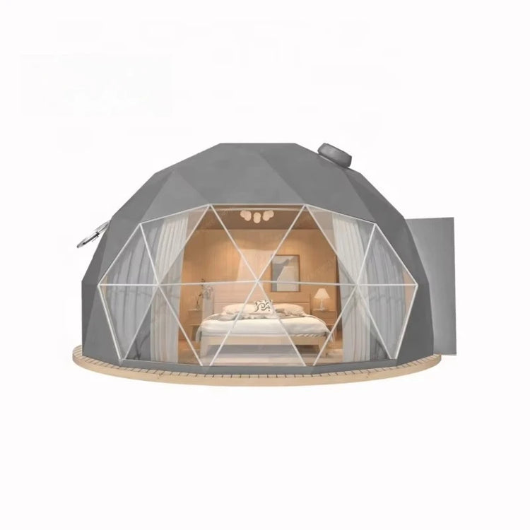 Luxury Geodesic Dome Tent Kit, PVC Canvas Steel Frame Igloo House, Outdoor Glamping Hotel Tent for Resort Garden