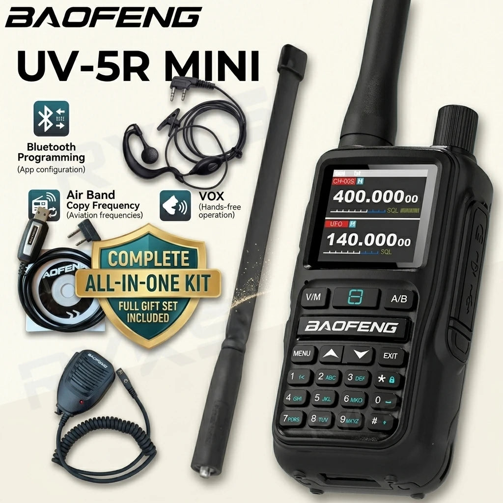 Baofeng Uv-5R Mini 5W /1pcs Walkie Talkie Long Range Smartphone Programming