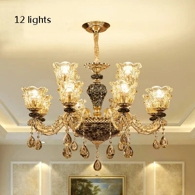 Luxury Lamp Dining Room Bedroom Decoration French Retro Chandelier Lighting Crystal Fixtures Chandelier Living Room Grand