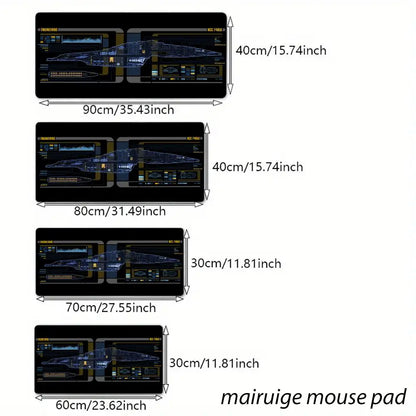 Spaceship Blueprints Mouse Pad Large Computer Office Game Table Mat Rubber Anti-slip Stitched Keyboard Mats 90x40 XXL Desk Pads