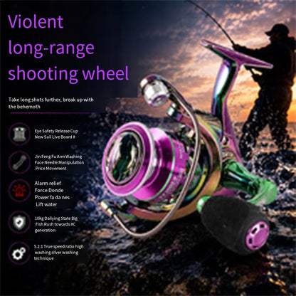 Spinning Fishing Reel 10KG Max Drag Ultra Smooth Professional Fishing Reel 5.2:1 Gear Ratio CNC Metal Spool Fishing Reels Wheel