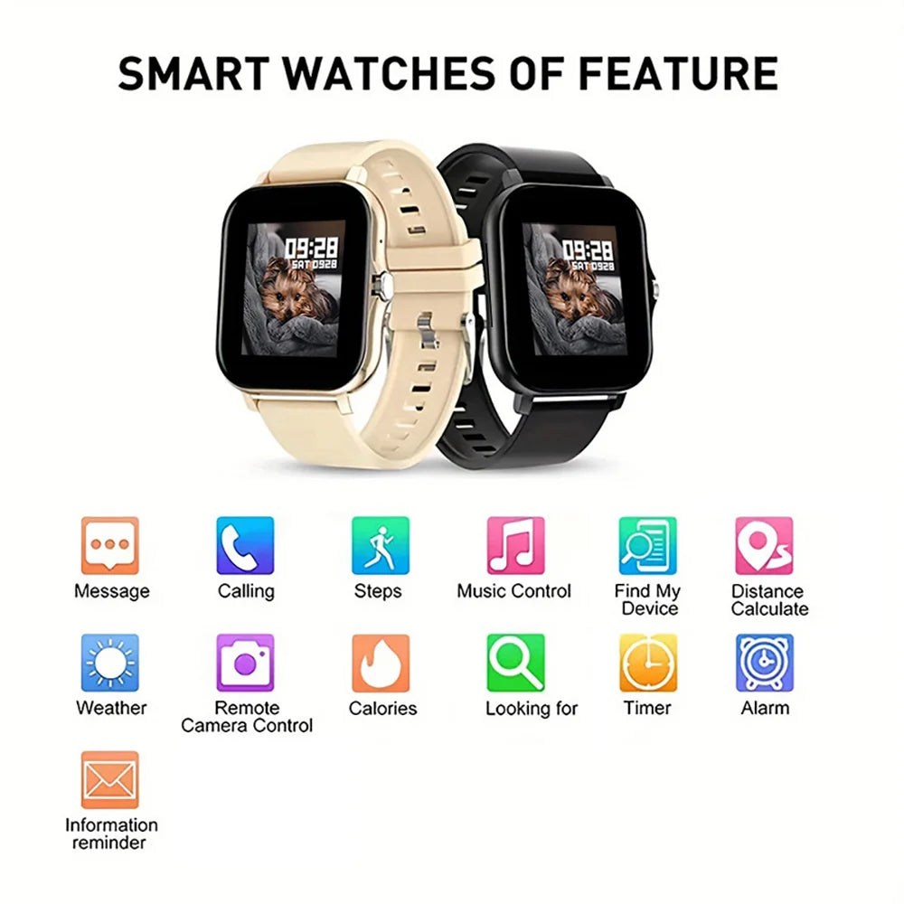 2026 New Smart Watch 1.44''HD Screen Bluetooth Call Sleep Blood Oxygen Pressure Health Monitoring Watches For Women Men