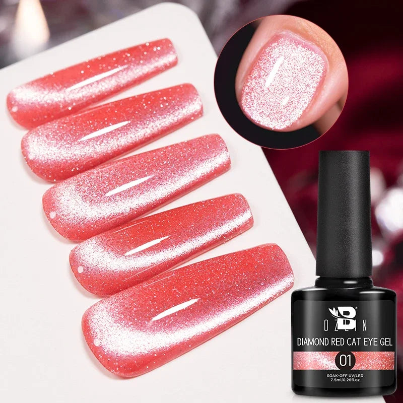 AWStorG 7.5ml Starlit Chameleon Cat Magnetic Gel Nail Polish Double Colors Semi Permanent UV Gel Varnish Need Black Base