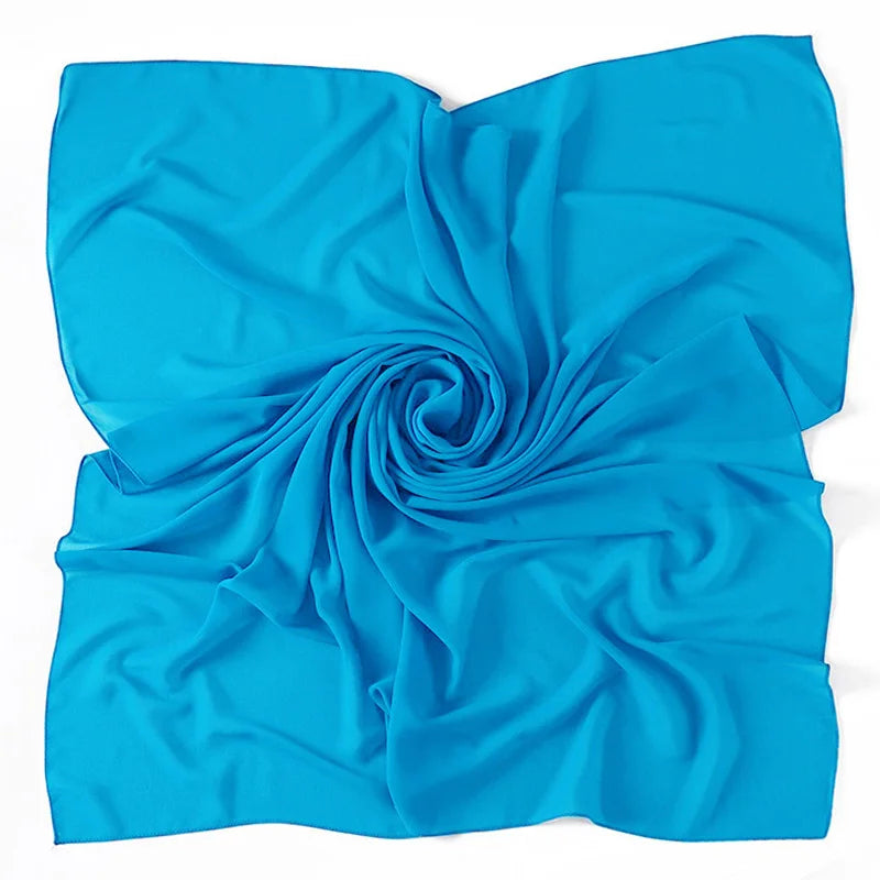 90*90CM Headwrap Heavy Chiffon Square Scarf Muslim Hijabs Women Underscarf Fashion Casual Plain Color Hijab