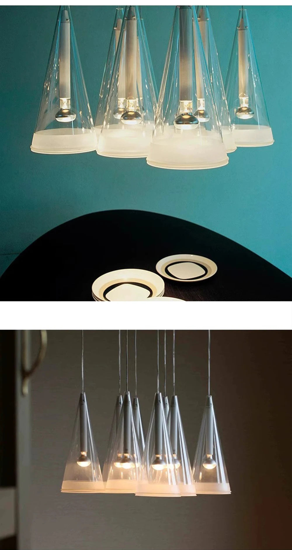 Modern Art Deco Pendant Lights New Creative Living Room Villa Designer Taper Glass Hanging Lamps Ceiling Minimalist Decor Trendy