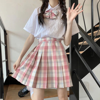 Japanese Bow Tie Skirt Set Student Pleated Skirt Jk Uniform Korean School Sexy Girl Preppy Style Seifuku Japanese School Uniform