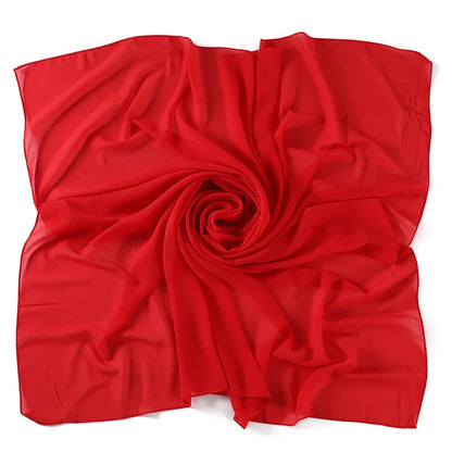 90*90CM Headwrap Heavy Chiffon Square Scarf Muslim Hijabs Women Underscarf Fashion Casual Plain Color Hijab