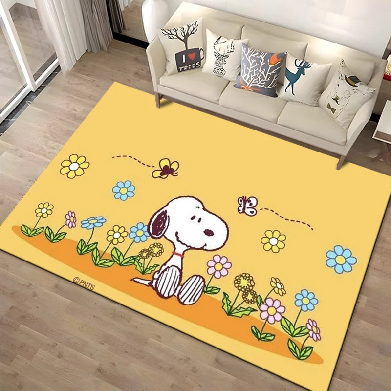 Cartoon Snoopy HD Printed Rugs Carpet For Living Room Home Decoration Children's Crawling Living Room Area Rug Game Floor Mat