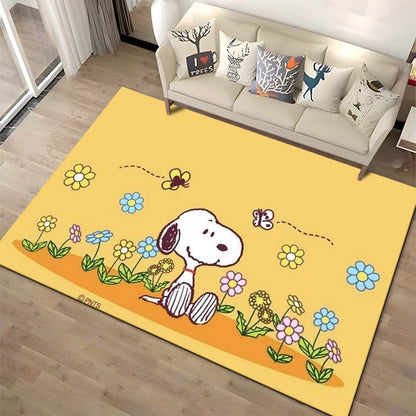 Cartoon Snoopy HD Printed Rugs Carpet For Living Room Home Decoration Children's Crawling Living Room Area Rug Game Floor Mat