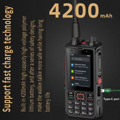 ANYSECU 4G Network Radio W6PRO Android 12 Work with Real-ptt Zello WIFI UHF 400-480mhz DMR Digital Radio