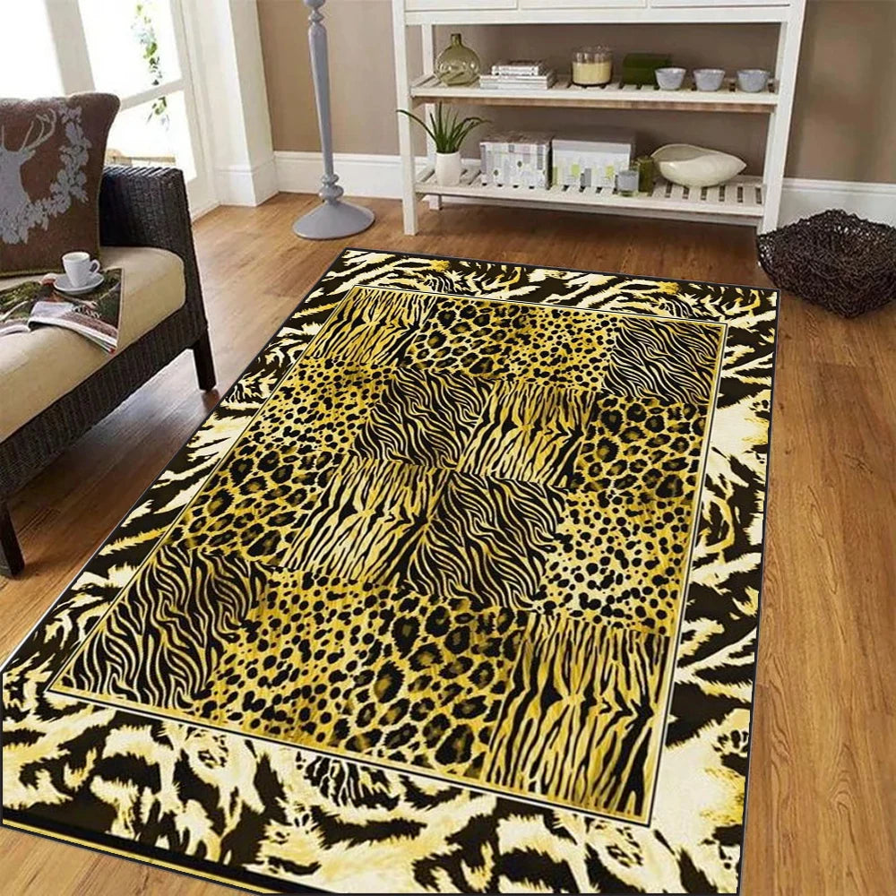 Leopard print Carpet for Living Room Decoration Modern Abstract Home Office Large Area Rugs Decor Soft Bedroom Lounge Floor Mat