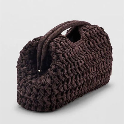 Elegant Luxury Woven Clutch Bag Large Capacity Simple Texture Women Handbag Straw Beach Bag Wallet Travel