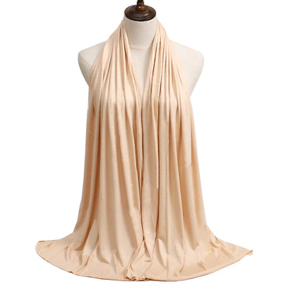 Womens Muslim Ramadan Fashion Modal Cotton Jersey Hijab Womens High Quality Solid Color Soft Hijab Long African Scarf