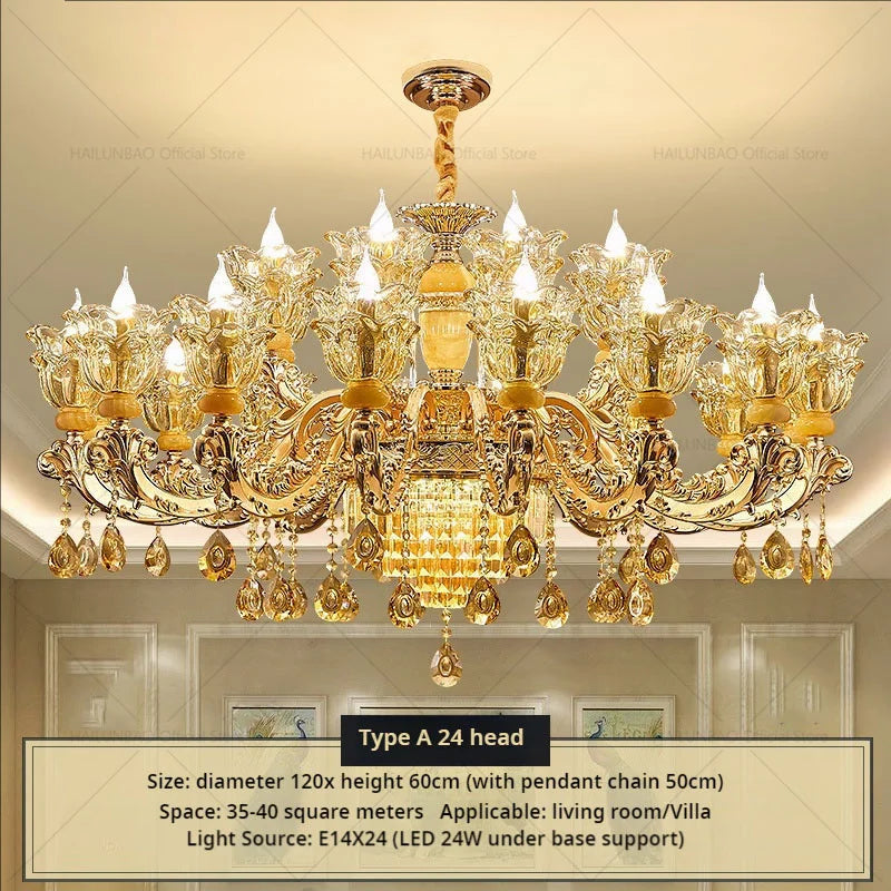Postmodern Chandelier Living Room Lights European Dining Room Bedroom Home Master Luxury Atmospheric Lamps Villa Crystal Lamps