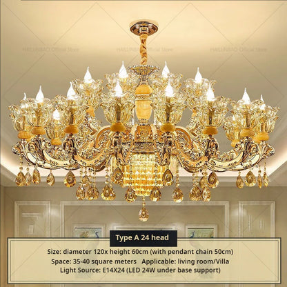 Postmodern Chandelier Living Room Lights European Dining Room Bedroom Home Master Luxury Atmospheric Lamps Villa Crystal Lamps