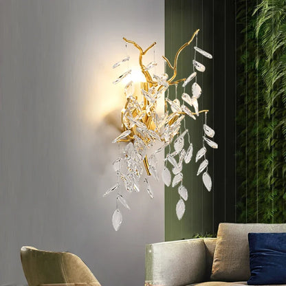 Modern Dining Room Branch Pendant Lights Lustre Crystal Led Hanging Lamp Post Luxury G9 Suspend Lamp Gold Droplight Fixtures